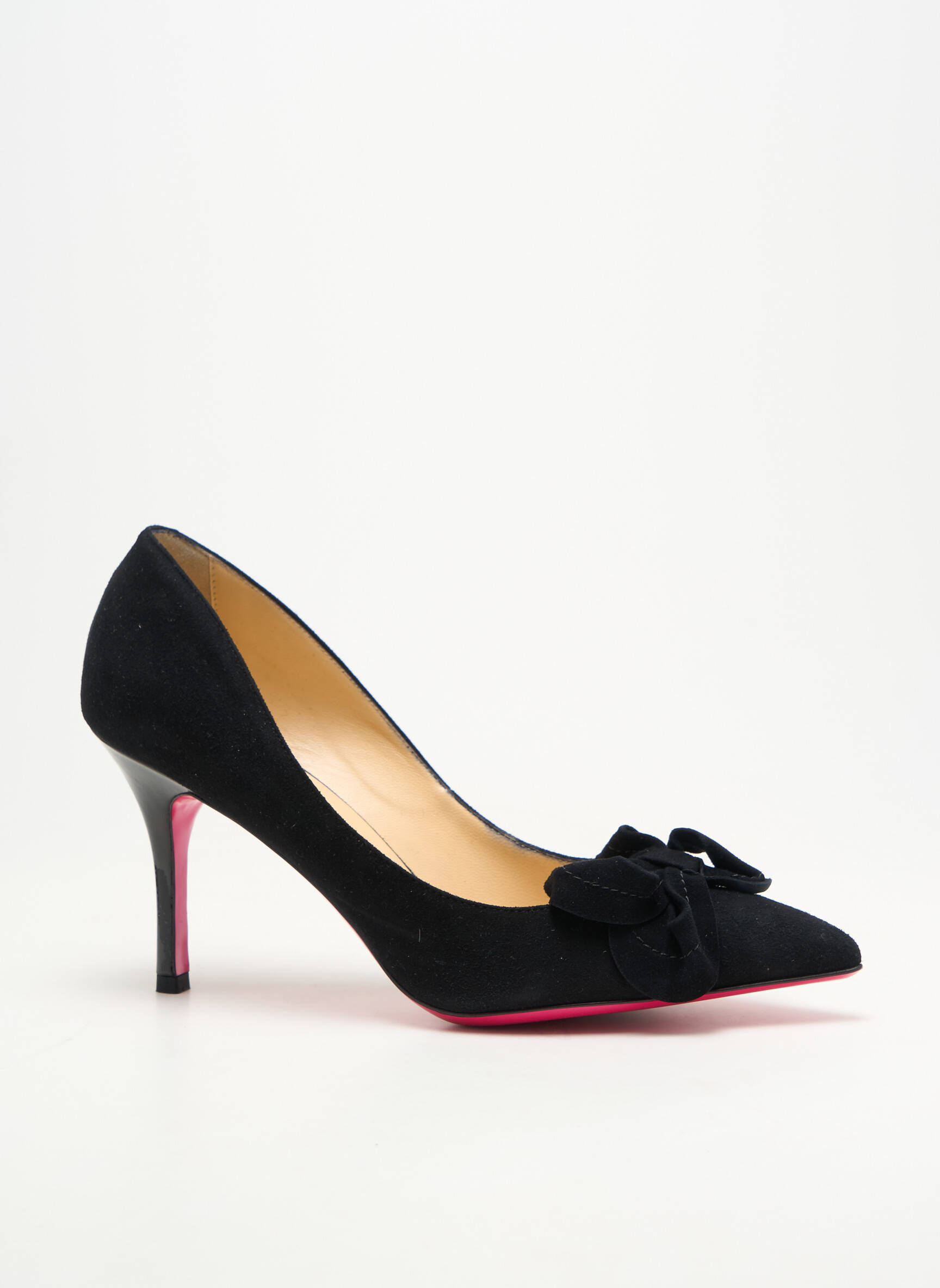 Pantofi cu toc talpă exterioară din piele toc de 7 la 9 cm negru LUCIANO PADOVAN femeie