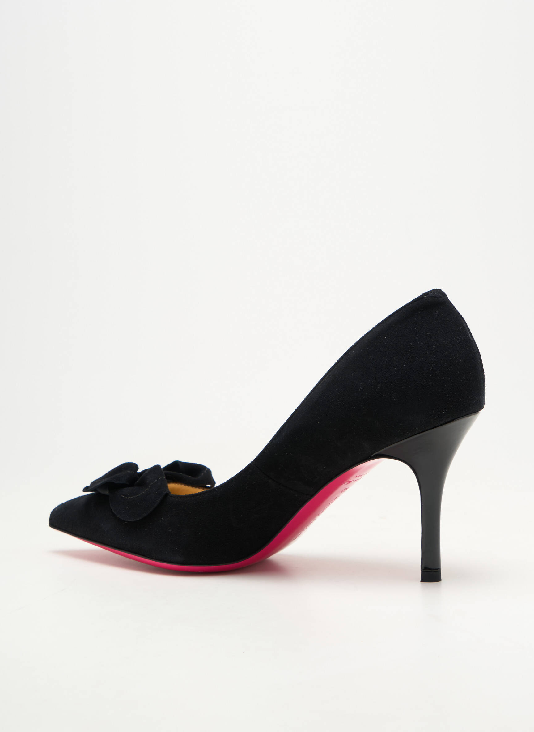 Pantofi cu toc talpă exterioară din piele toc de 7 la 9 cm negru LUCIANO PADOVAN femeie