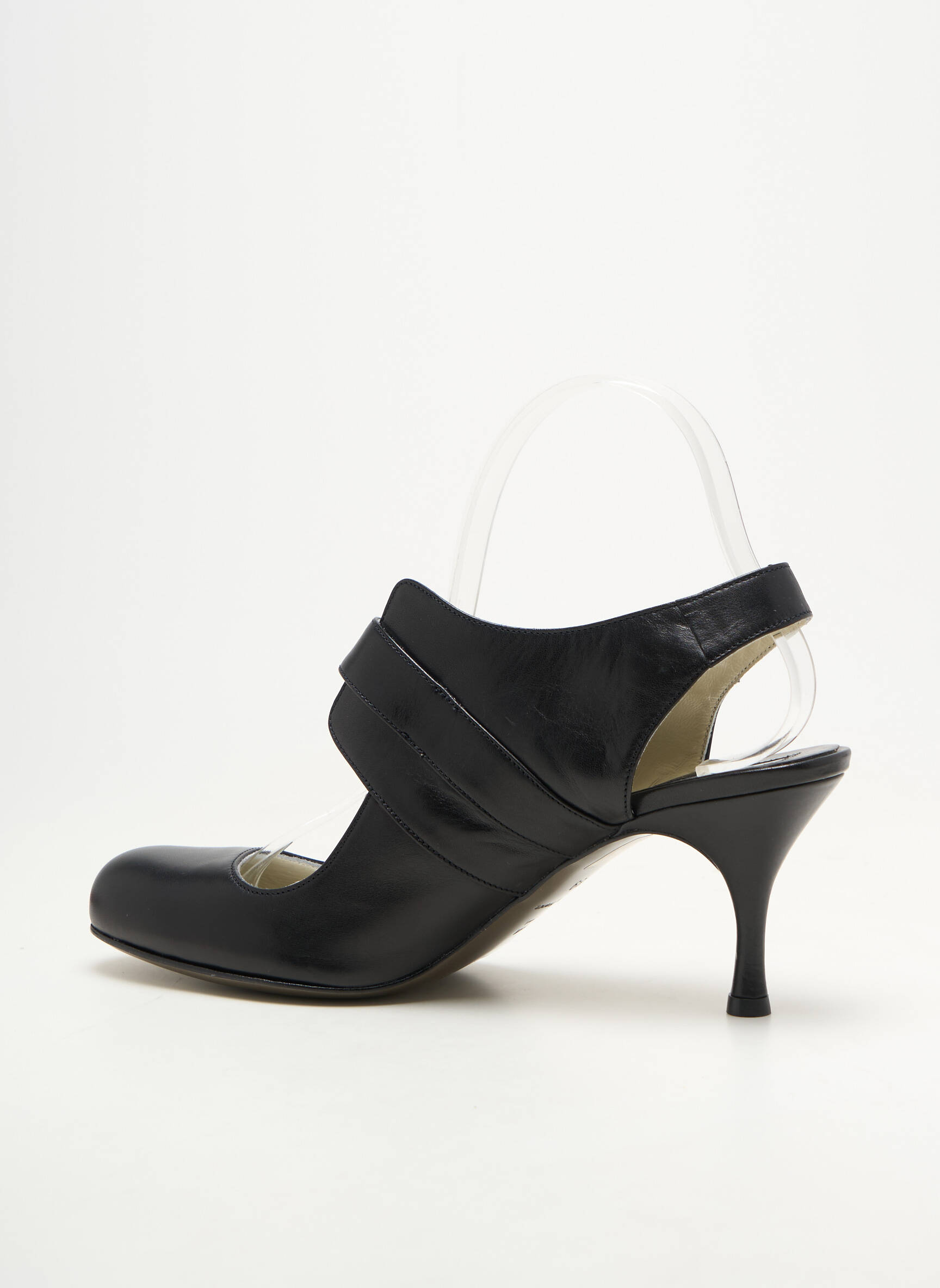 Pantofi cu toc material neted toc de 7 la 9 cm negru STEPHANE KELIAN femeie