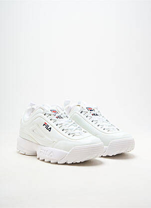 Adidași material neted toc plat până la 3 cm alb FILA femeie
