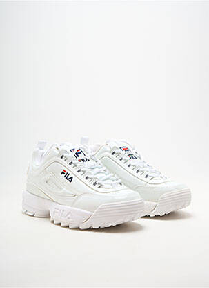Adidași material neted toc plat până la 3 cm alb FILA femeie