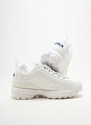 Adidași material neted toc plat până la 3 cm alb FILA femeie