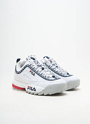 Adidași material neted toc plat până la 3 cm alb FILA femeie