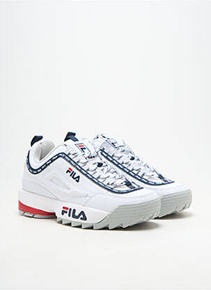 Adidași material neted toc plat până la 3 cm alb FILA femeie
