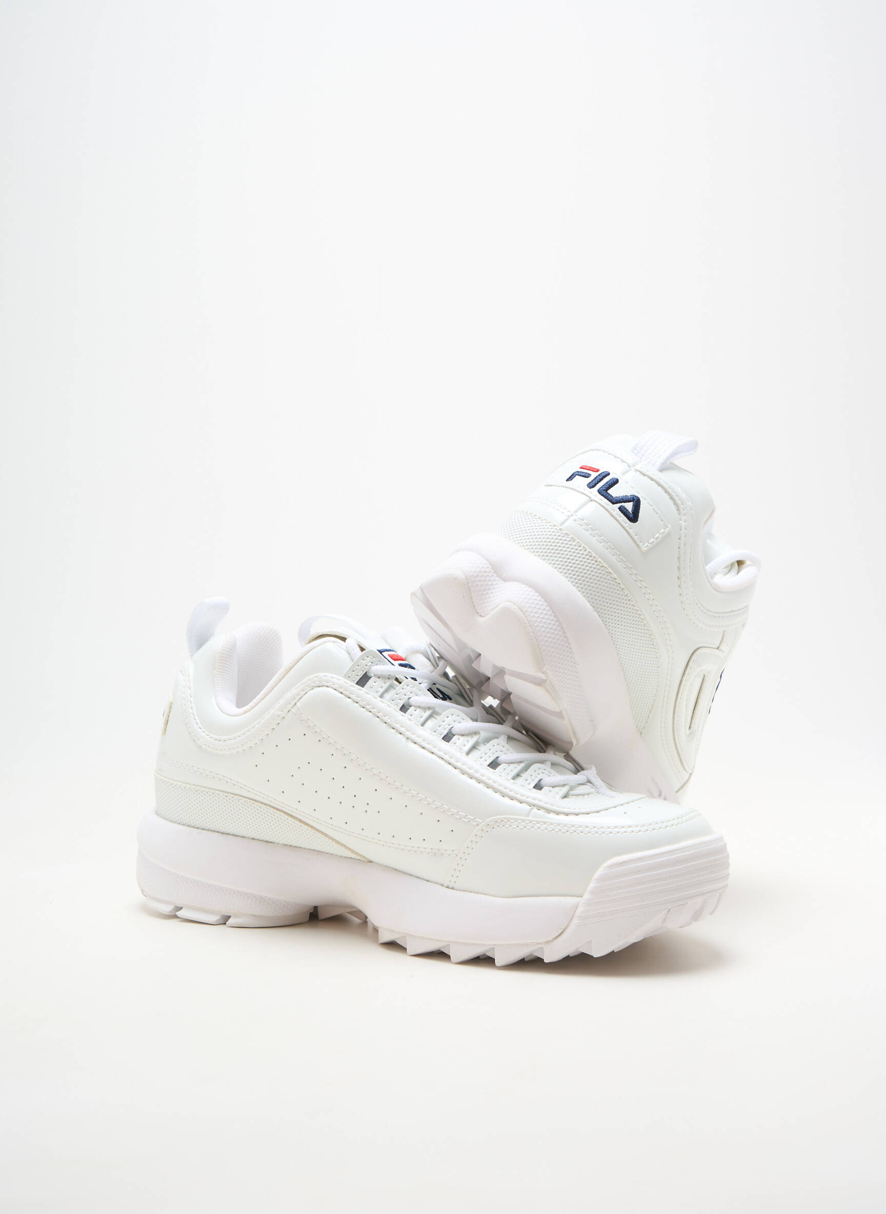 Adidași material neted toc plat până la 3 cm alb FILA femeie