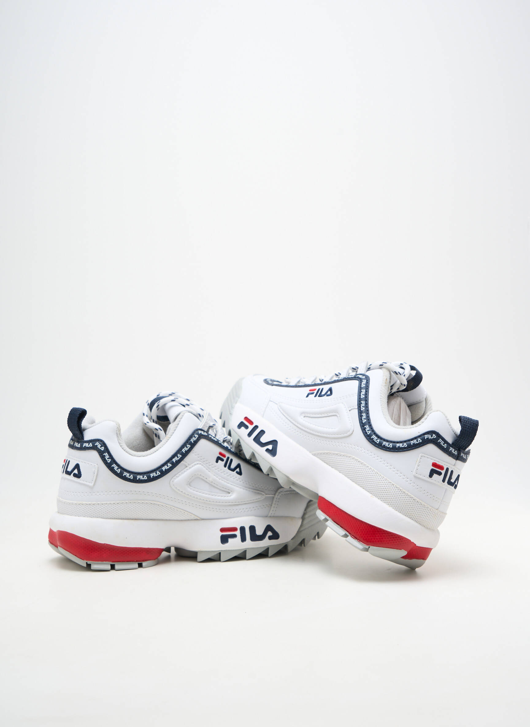 Adidași material neted toc plat până la 3 cm alb FILA femeie