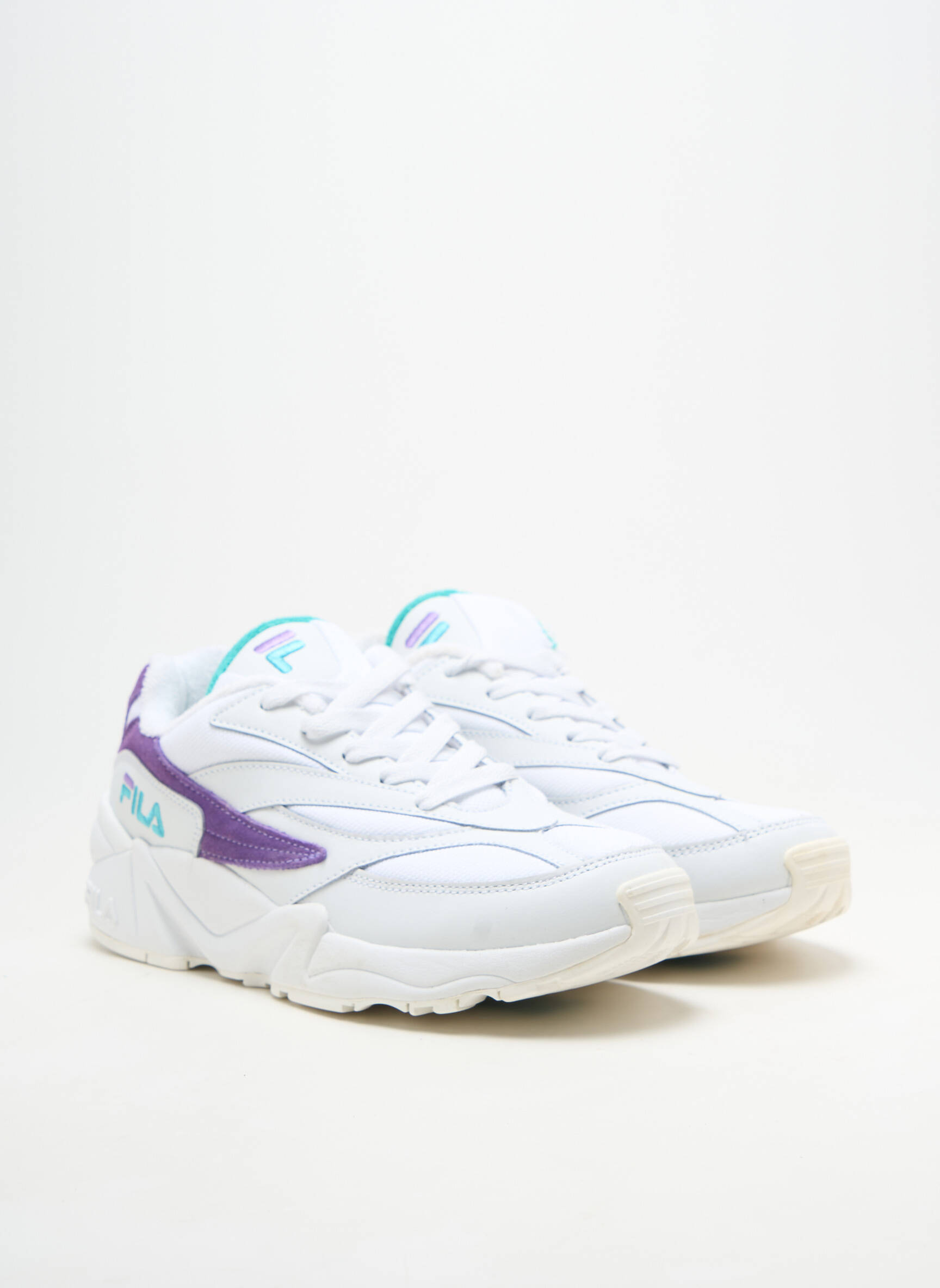 Adidași material neted toc plat până la 3 cm alb FILA femeie