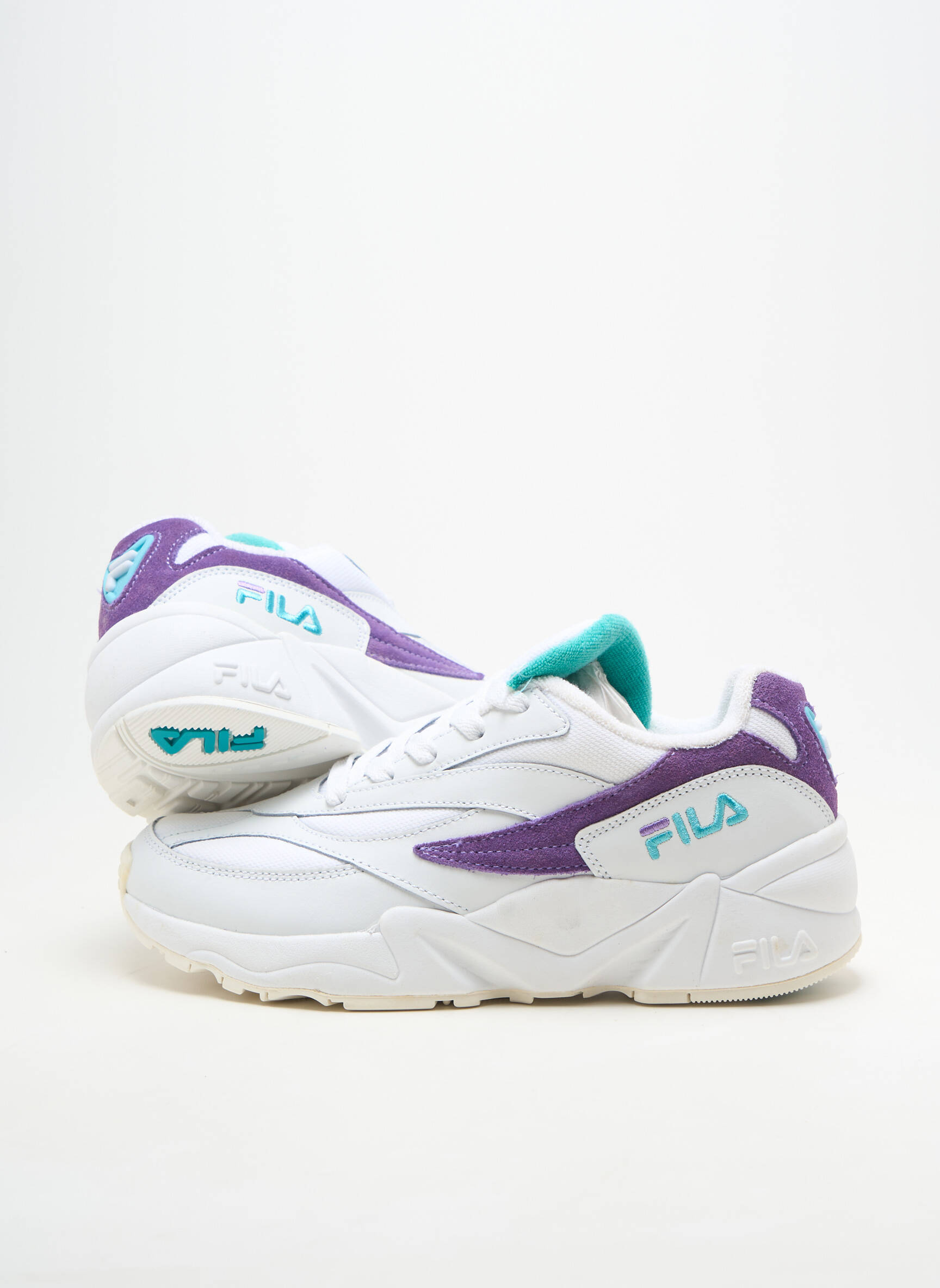 Adidași material neted toc plat până la 3 cm alb FILA femeie