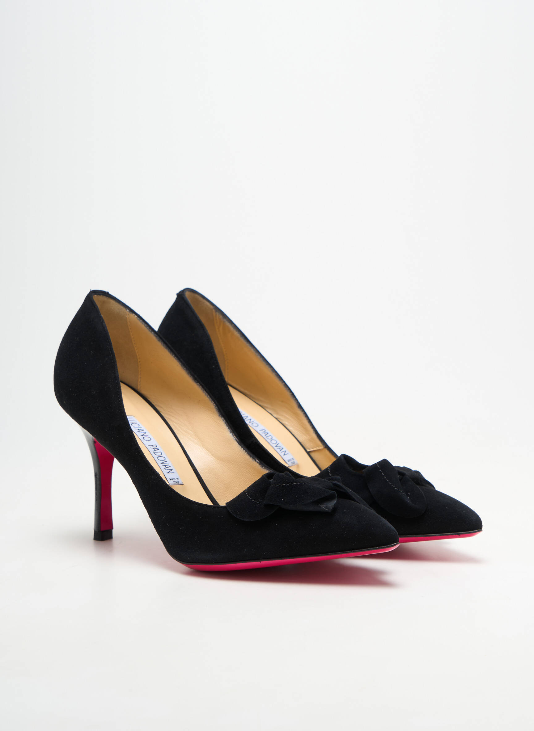Pantofi cu toc talpă exterioară din piele toc de 7 la 9 cm negru LUCIANO PADOVAN femeie