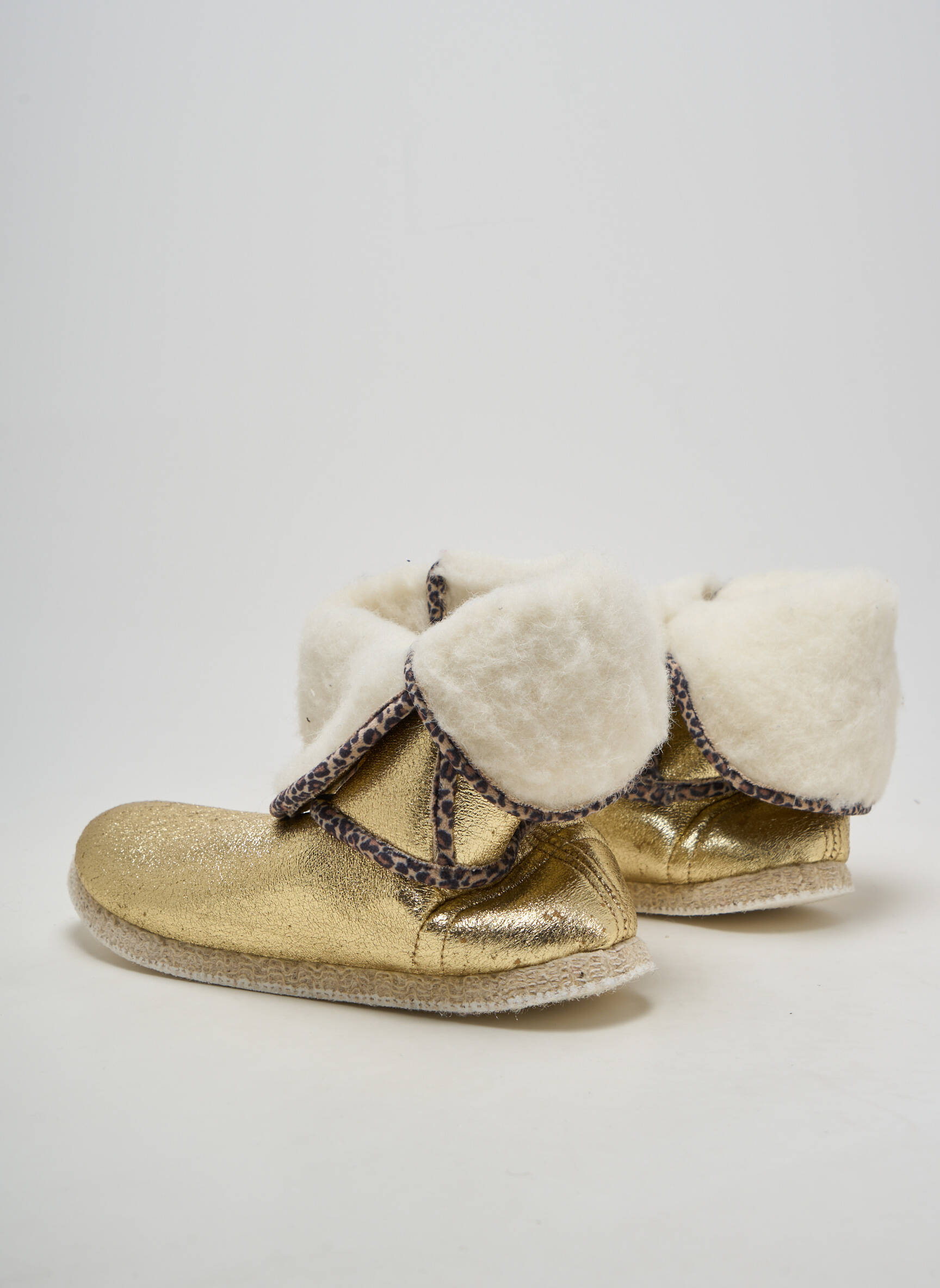 Papuci/pantofi de casă țesătură satinată toc plat până la 3 cm auriu L'ATELIER CHARENTAISES femeie