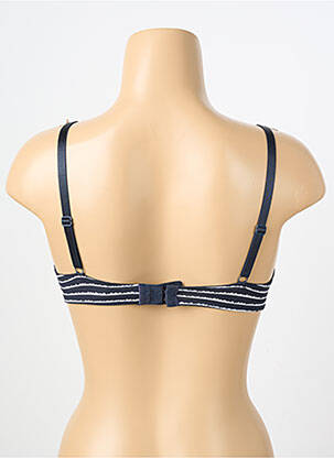 Sutien efect material satinat sutien cupe întregi cu decolteu înalt albastru PASSIONATA femeie