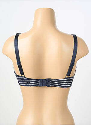 Sutien efect material satinat sutien cupe întregi cu decolteu înalt albastru PASSIONATA femeie