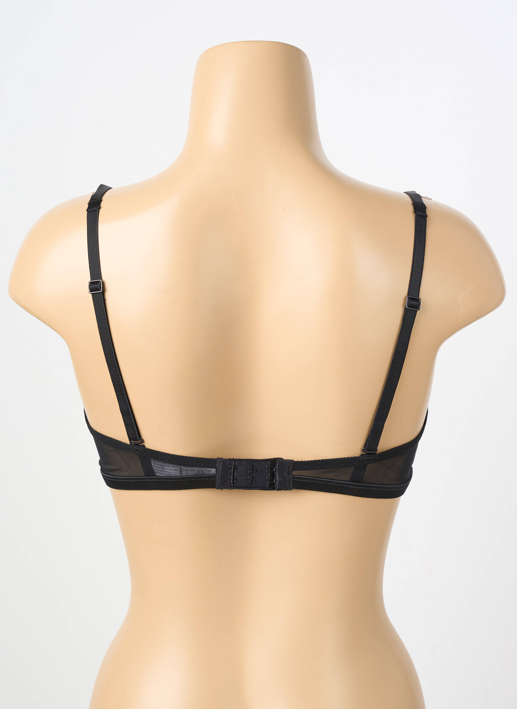 Sutien efect material satinat sutien balconet cu decolteu înalt negru SIMONE PERELE femeie