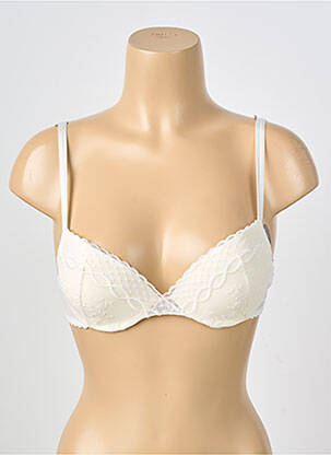Sutien efect material satinat top sutien push-up alb PASSIONATA femeie