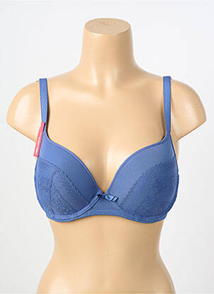Sutien efect material satinat top sutien push-up albastru PASSIONATA femeie