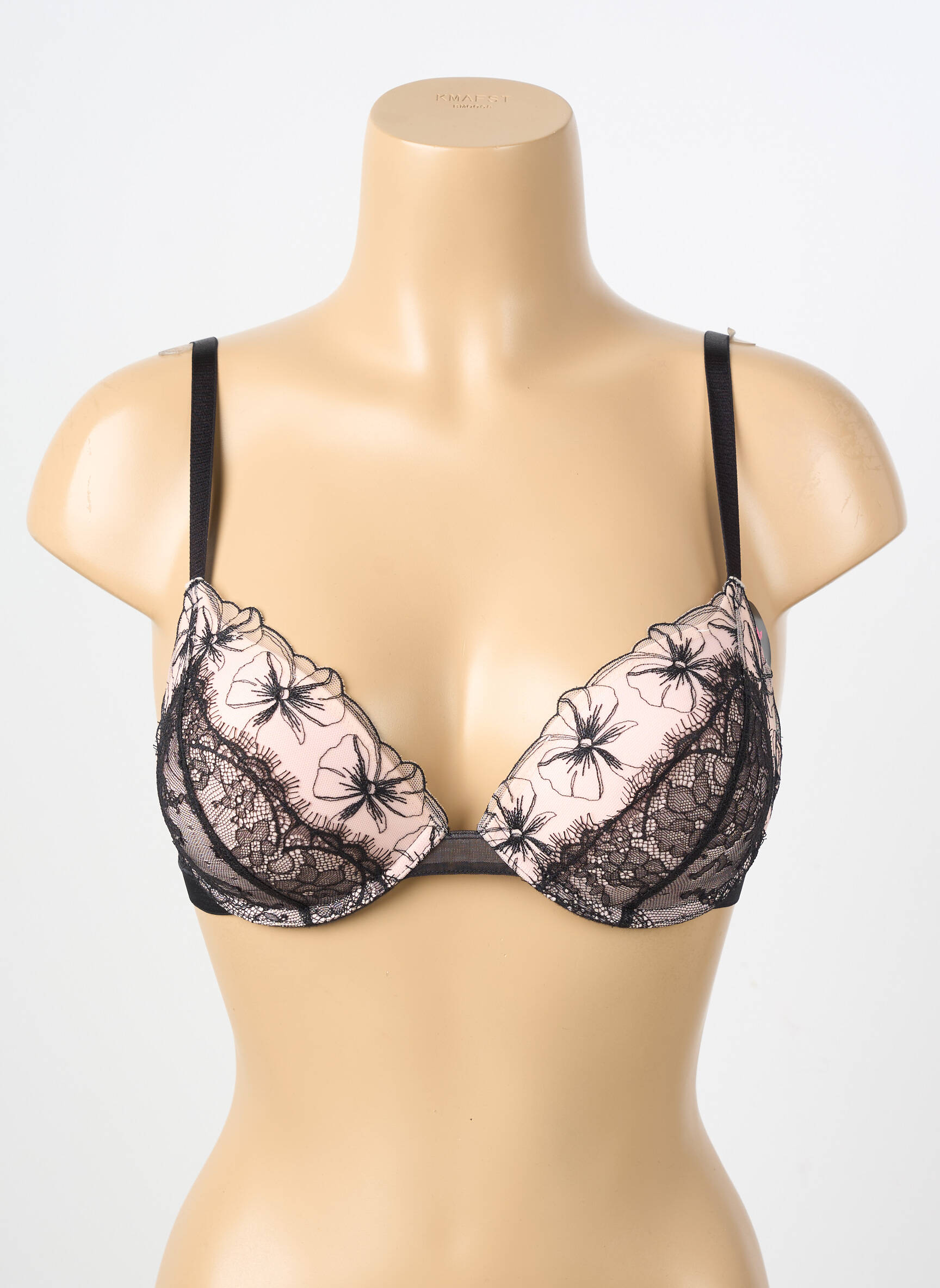 Sutien efect material satinat top sutien push-up negru PASSIONATA femeie