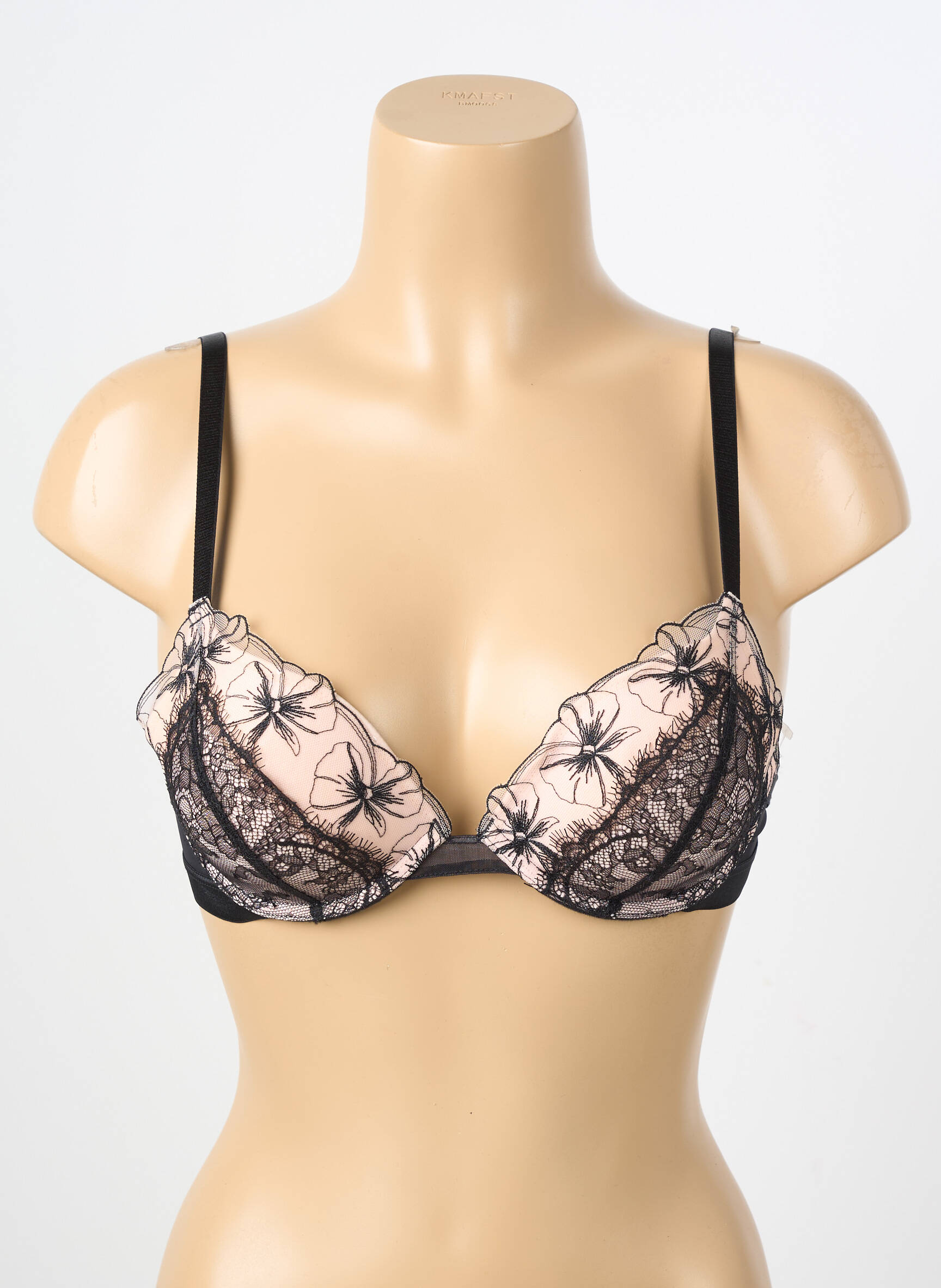 Sutien efect material satinat top sutien push-up negru PASSIONATA femeie