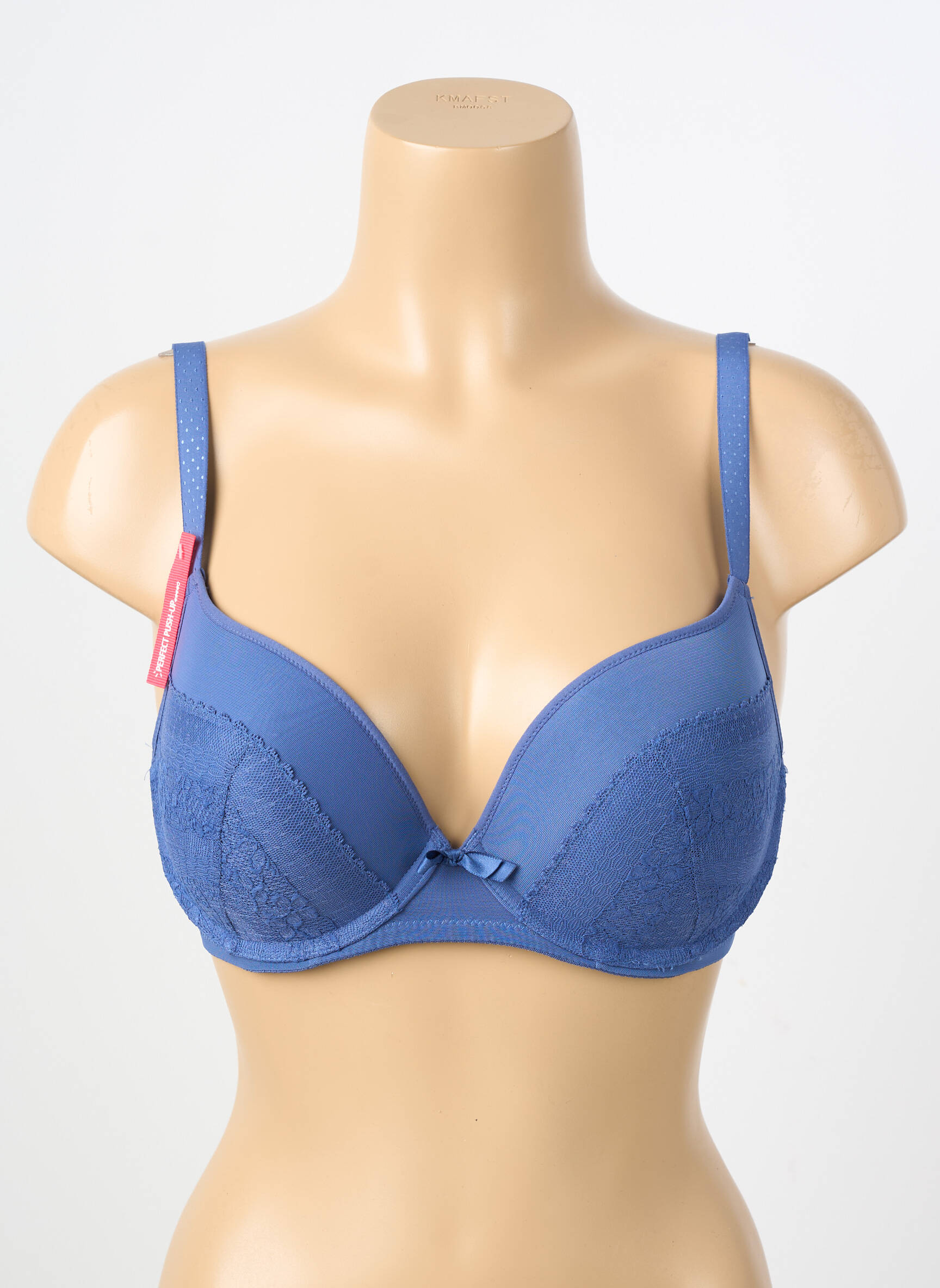Sutien efect material satinat top sutien push-up albastru PASSIONATA femeie