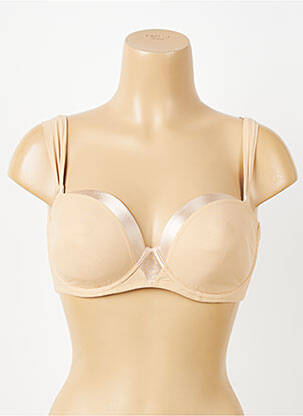 Sutien efect material satinat sutien balconet cu decolteu înalt culoare piersică SIMONE PERELE femeie