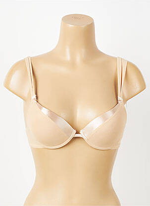 Sutien efect material satinat top sutien push-up culoare piersică IMPLICITE femeie