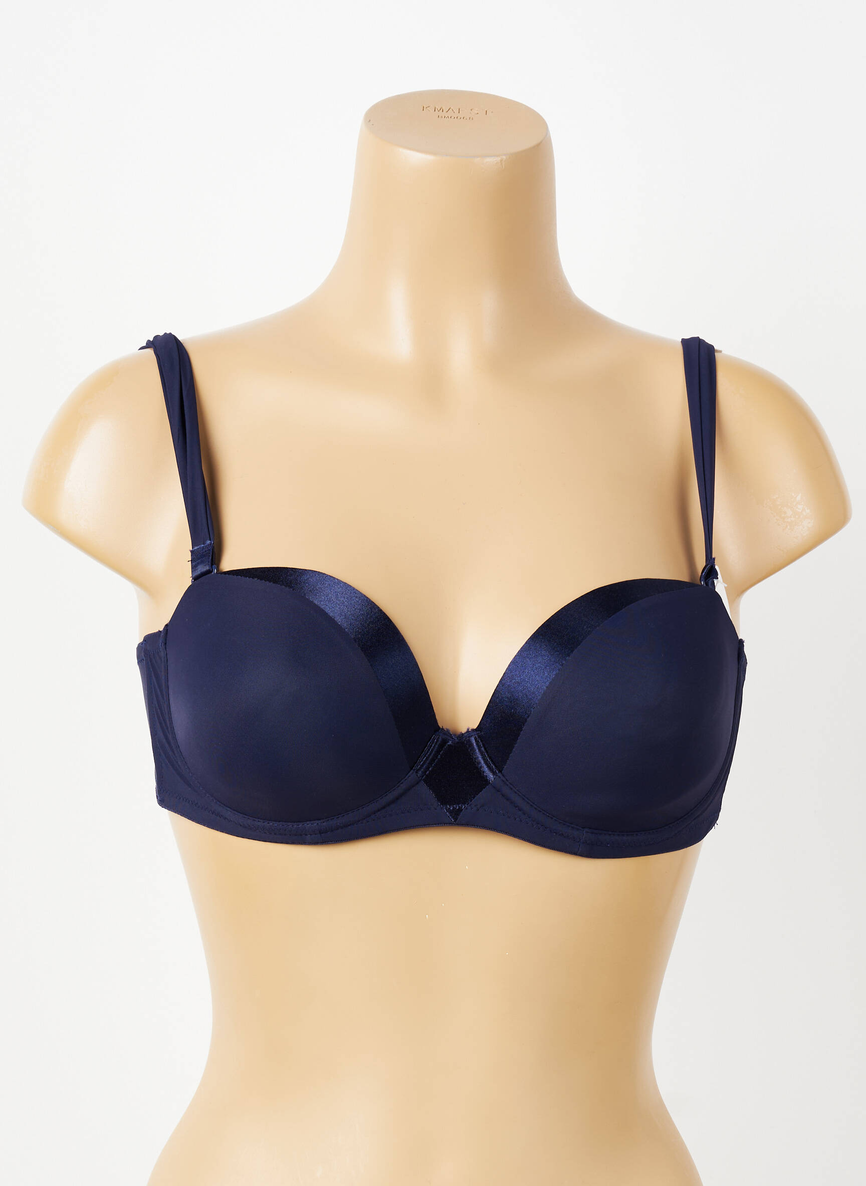 Sutien efect material satinat sutien balconet cu decolteu înalt albastru SIMONE PERELE femeie