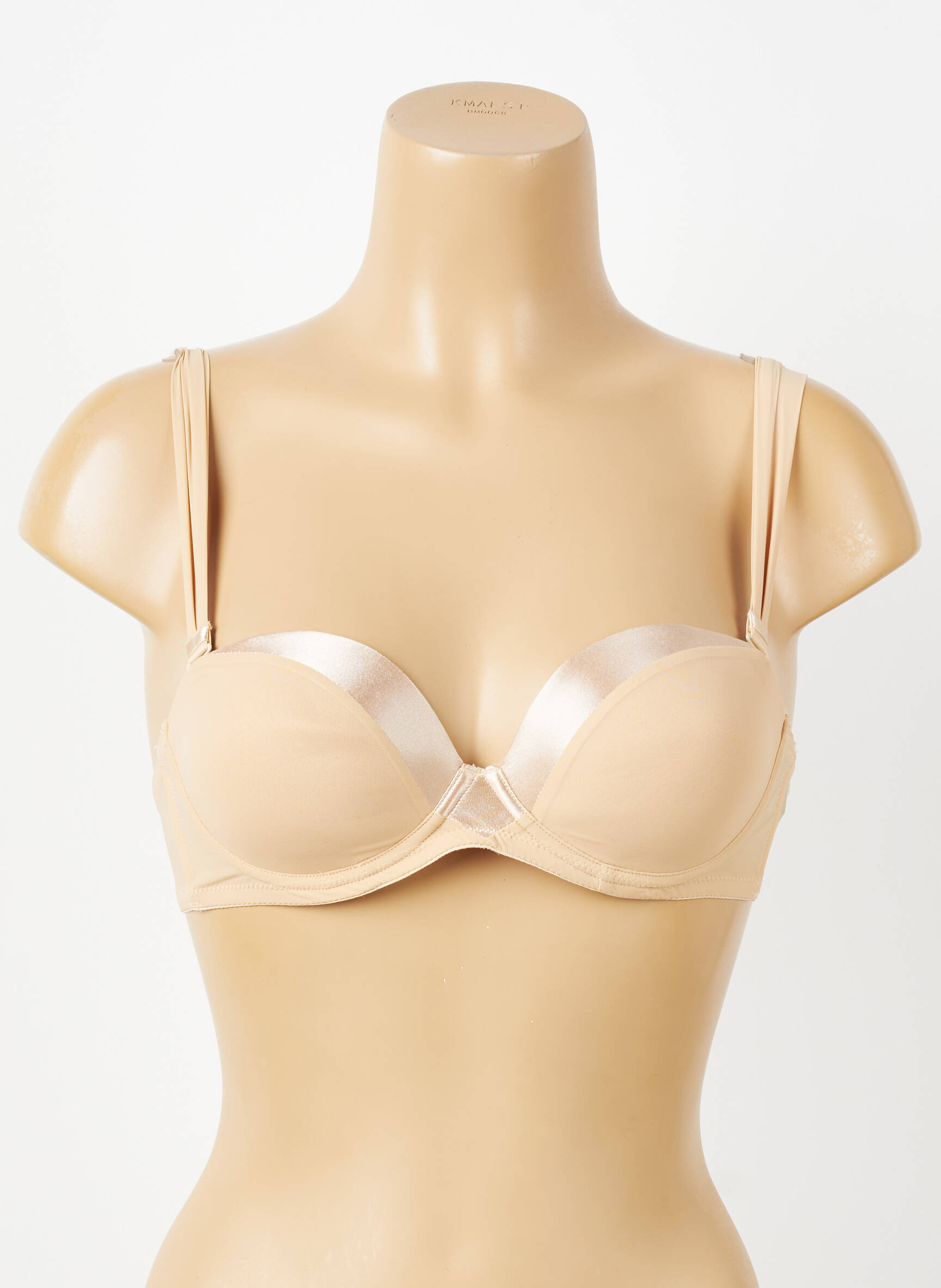 Sutien efect material satinat sutien balconet cu decolteu înalt culoare piersică IMPLICITE femeie