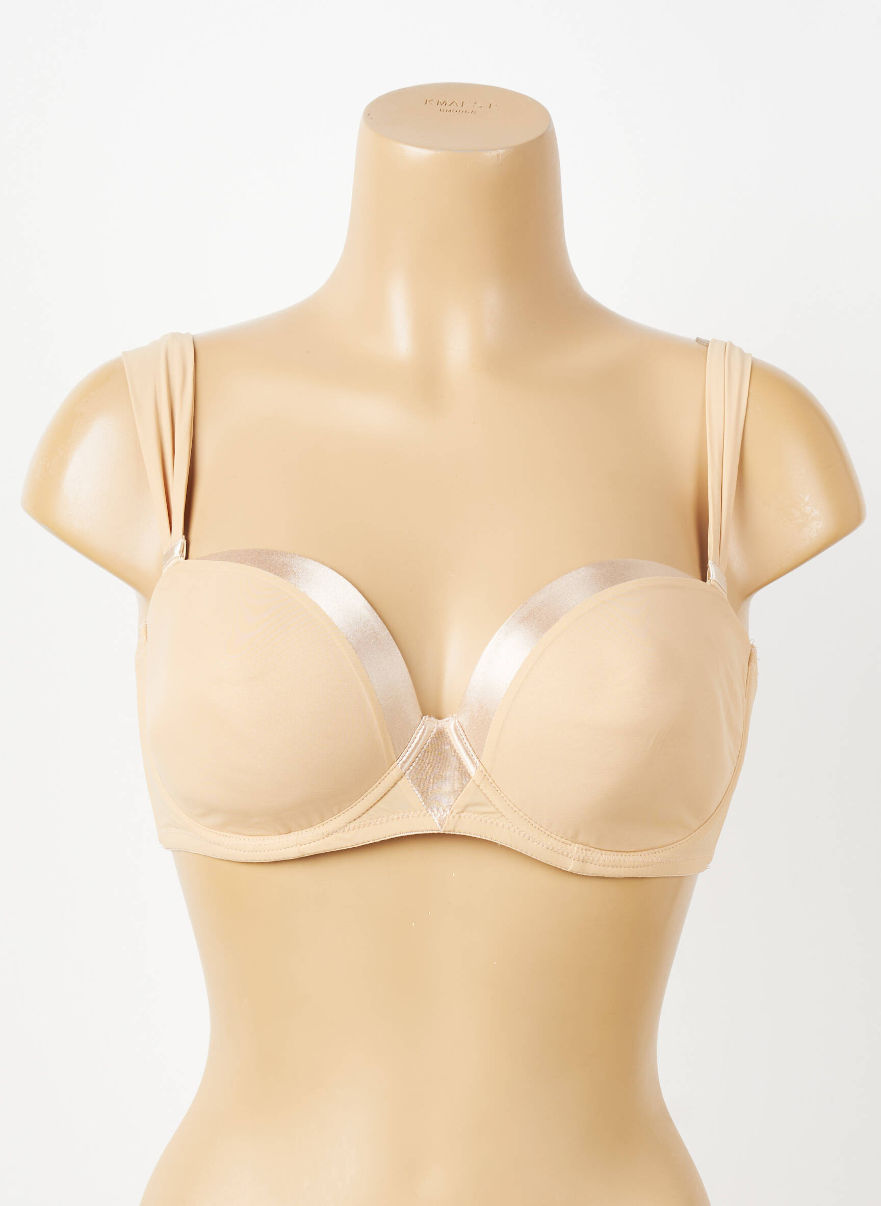 Sutien efect material satinat sutien balconet cu decolteu înalt culoare piersică SIMONE PERELE femeie