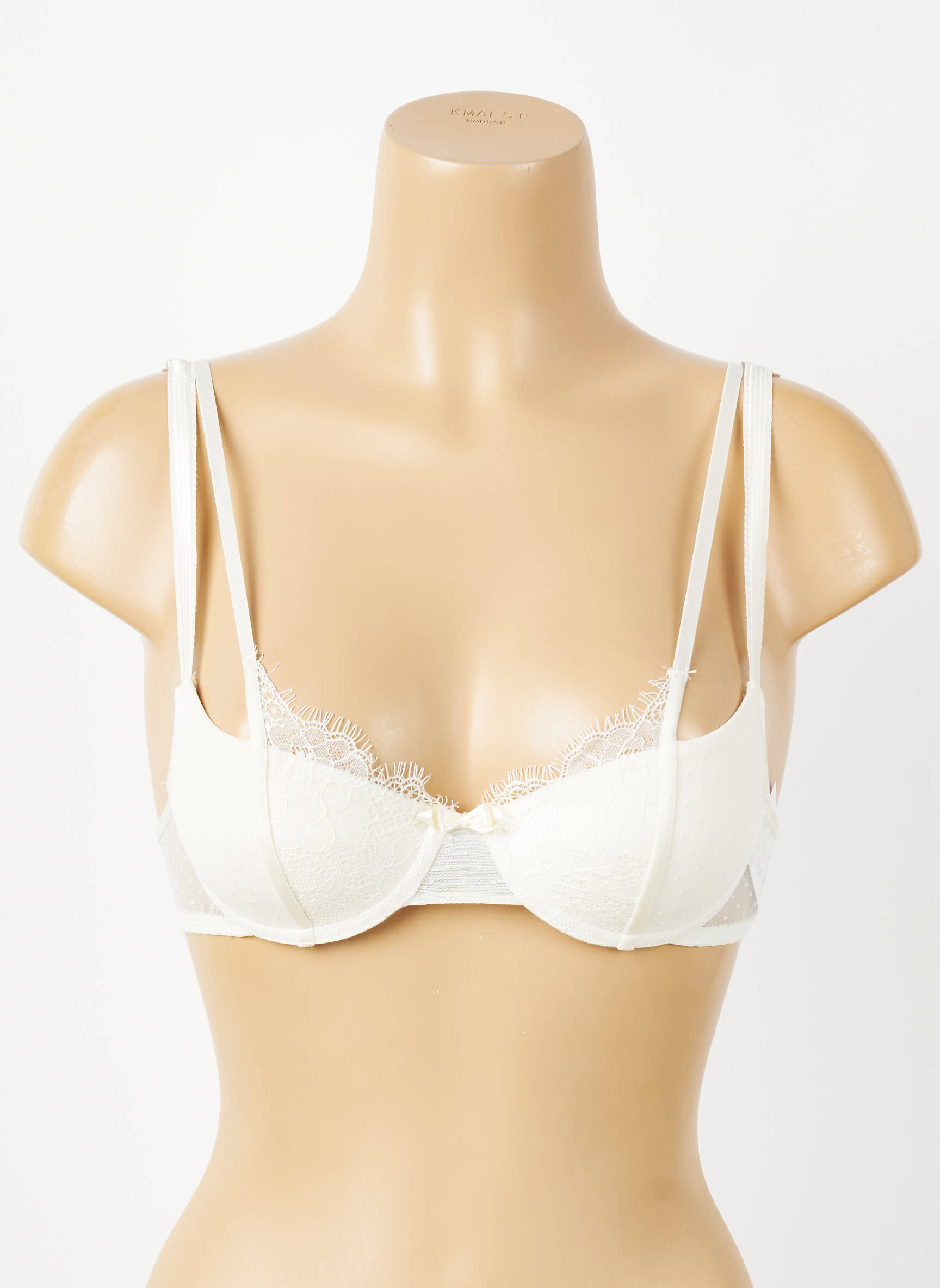 Sutien efect material satinat sutien cu susținere înaltă și burete detașabil alb PASSIONATA femeie
