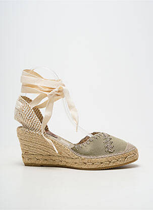 Espadrile închidere cu șireturi toc de 7 la 9 cm verde SUYUTE femeie