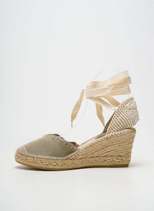 Espadrile închidere cu șireturi toc de 7 la 9 cm verde SUYUTE femeie