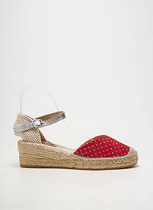 Espadrile vârf rotund toc de 4 la 6 cm roșu SUYUTE femeie