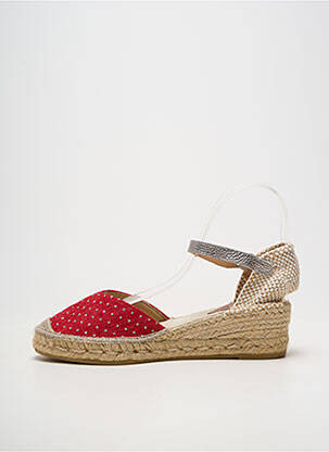 Espadrile vârf rotund toc de 4 la 6 cm roșu SUYUTE femeie