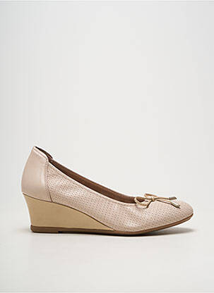 Pantofi cu toc material neted toc de 4 la 6 cm bej SABRINAS femeie