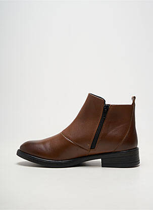 Botine/ghete material neted toc plat până la 3 cm maro OTTILIA femeie