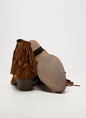 Botine/ghete vârf rotund toc de 4 la 6 cm maro AXELL femeie