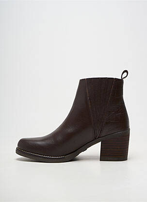 Botine/ghete material neted toc de 7 la 9 cm maro OTTILIA femeie