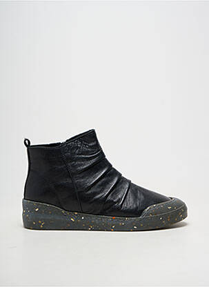 Botine/ghete material neted toc plat până la 3 cm negru FLEXINOS femeie