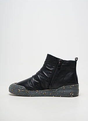 Botine/ghete material neted toc plat până la 3 cm negru FLEXINOS femeie