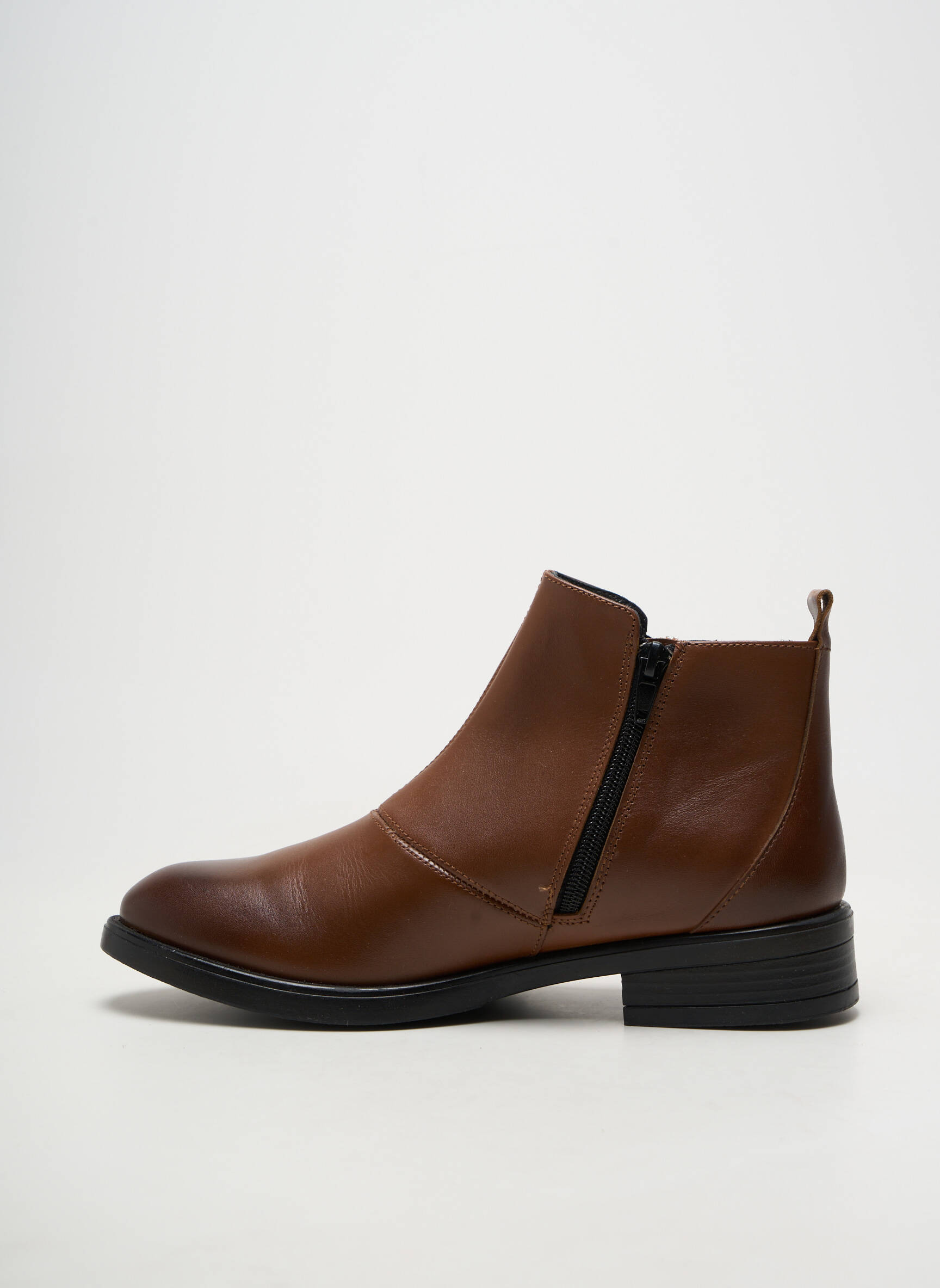 Botine/ghete material neted toc plat până la 3 cm maro OTTILIA femeie