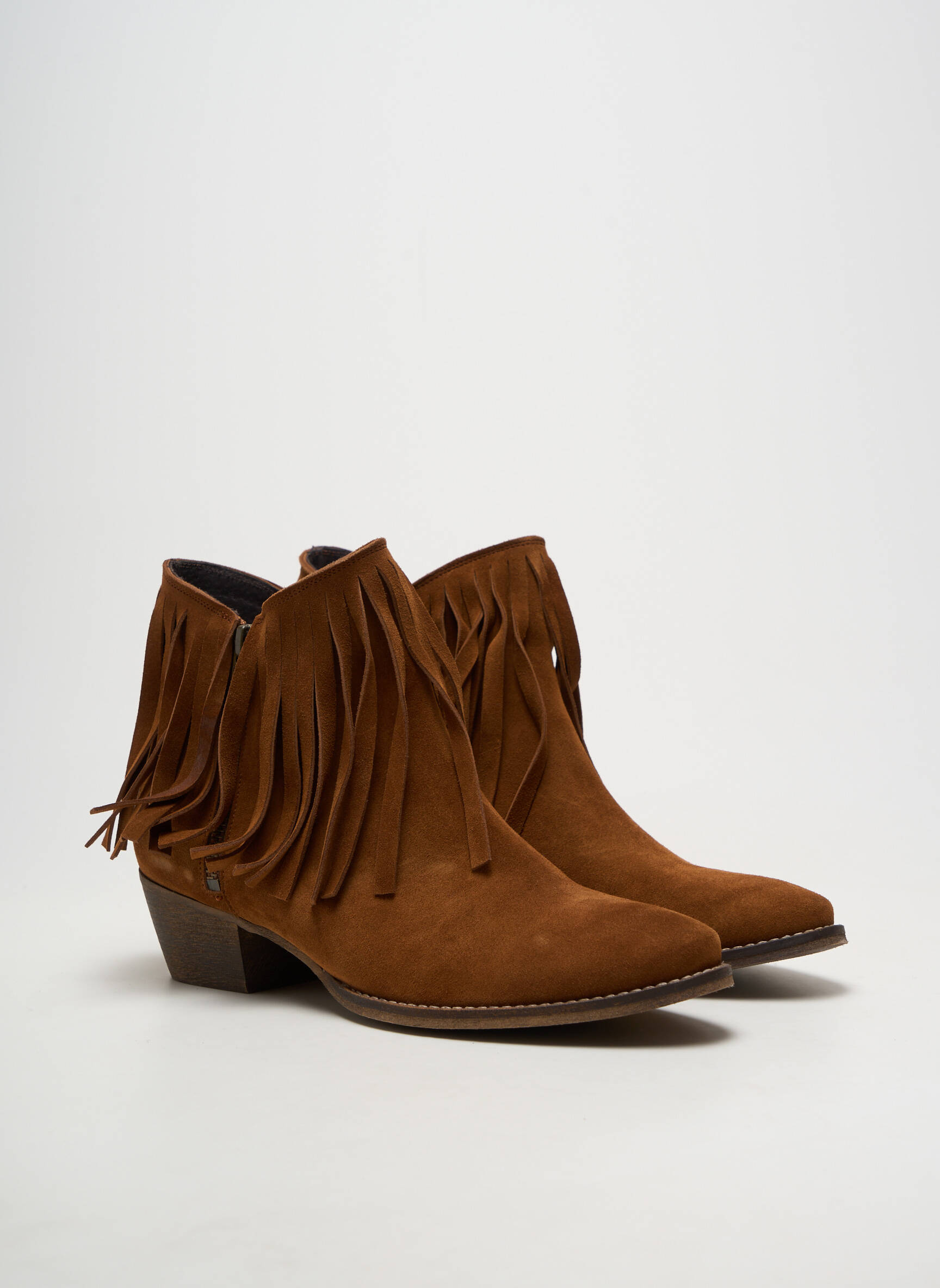 Botine/ghete vârf rotund toc de 4 la 6 cm maro AXELL femeie