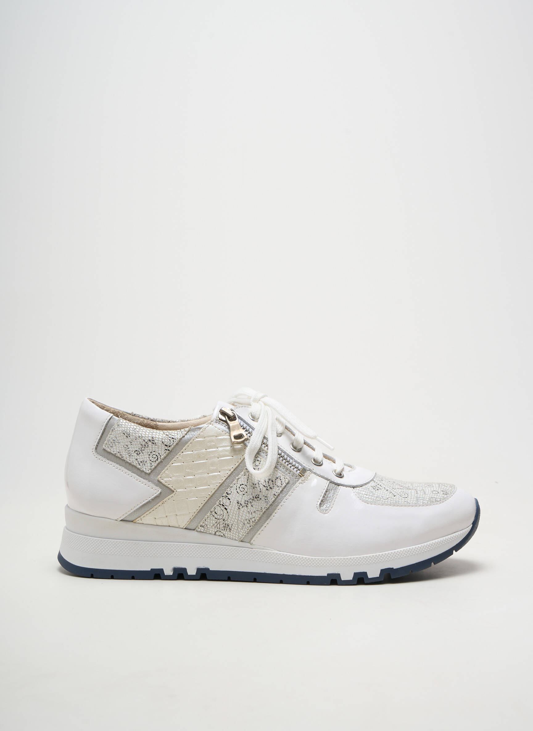 Adidași material neted toc de 4 la 6 cm alb OTTILIA femeie