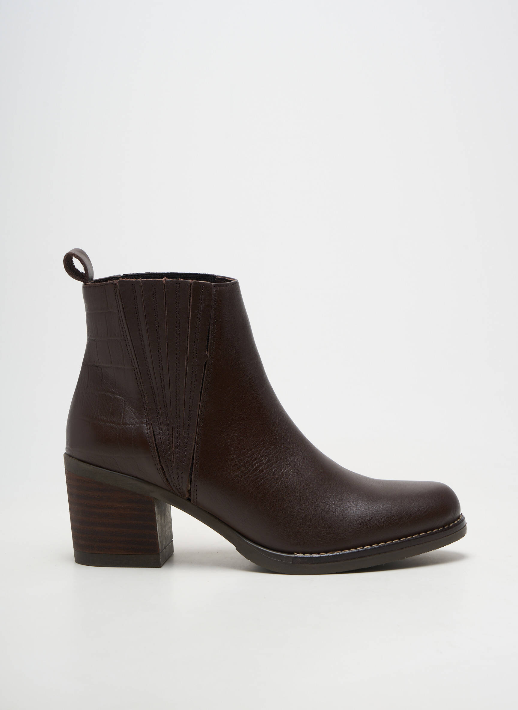 Botine/ghete material neted toc de 7 la 9 cm maro OTTILIA femeie