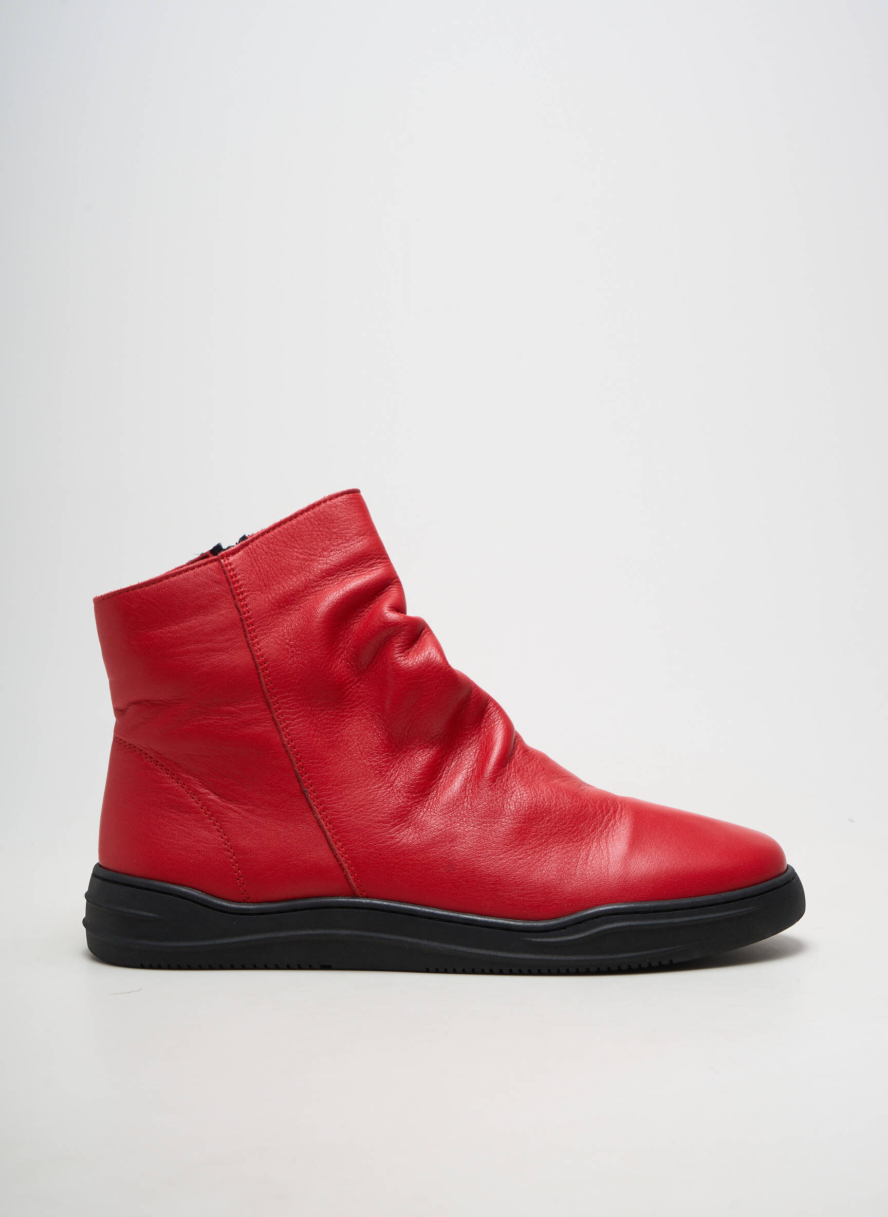 Botine/ghete material neted toc plat până la 3 cm roșu FLEXINOS femeie