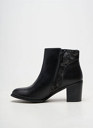 Botine/ghete material neted toc de 4 la 6 cm negru REBELLES femeie