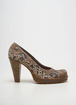 Pantofi cu toc cubanez toc de 7 la 9 cm maro MTNG femeie