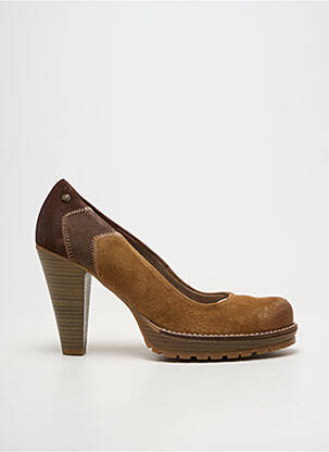 Pantofi cu toc cubanez toc de 7 la 9 cm maro MTNG femeie