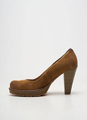 Pantofi cu toc cubanez toc de 7 la 9 cm maro MTNG femeie