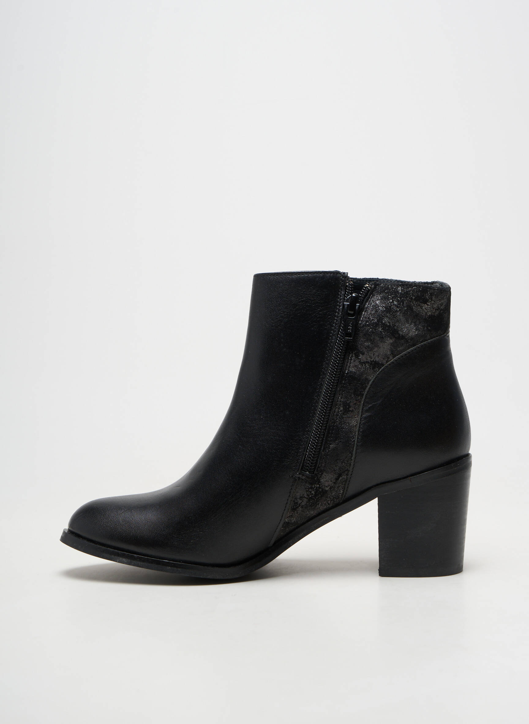 Botine/ghete material neted toc de 4 la 6 cm negru REBELLES femeie