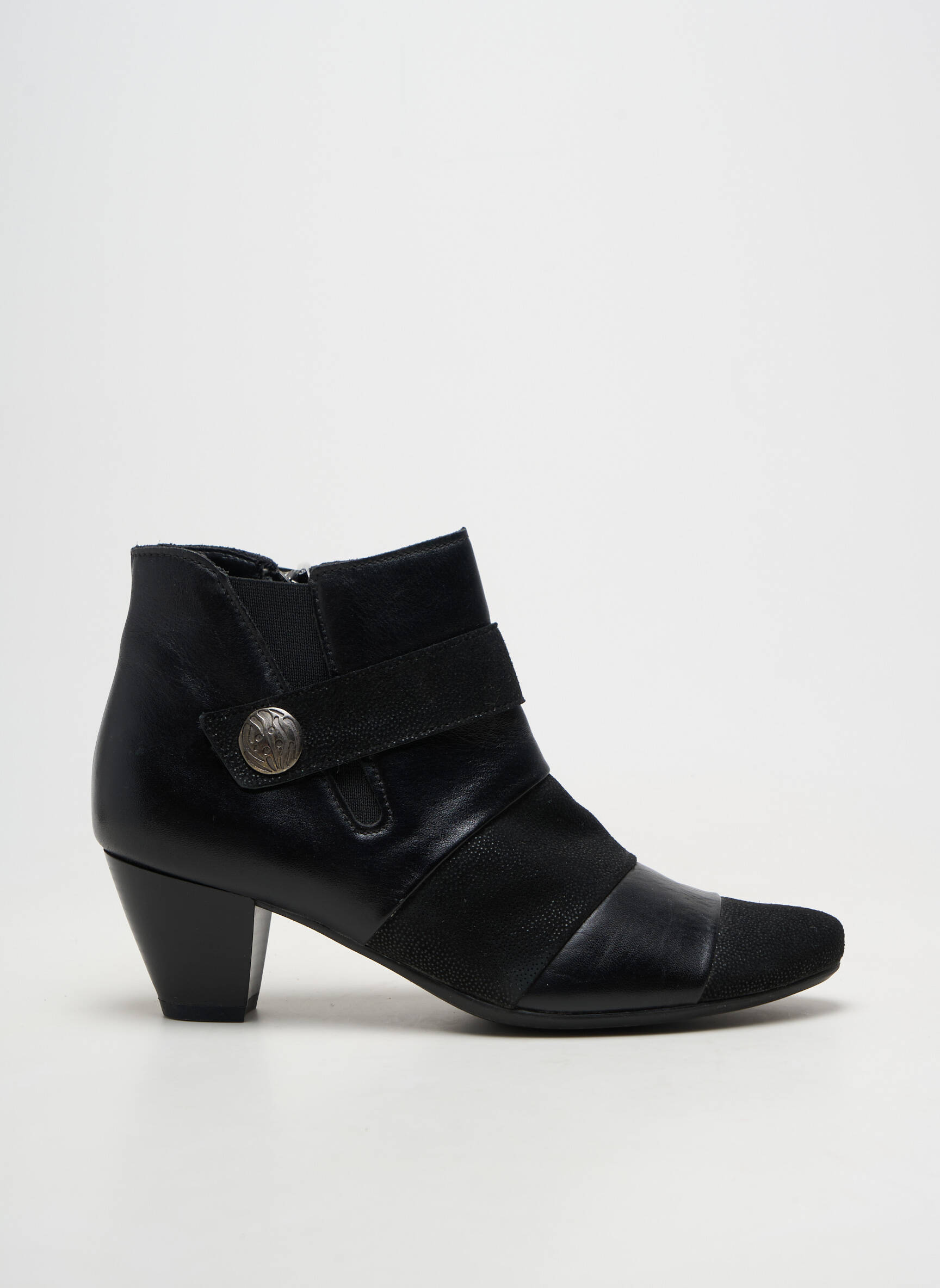 Botine/ghete material neted toc de 4 la 6 cm negru ARIMA femeie