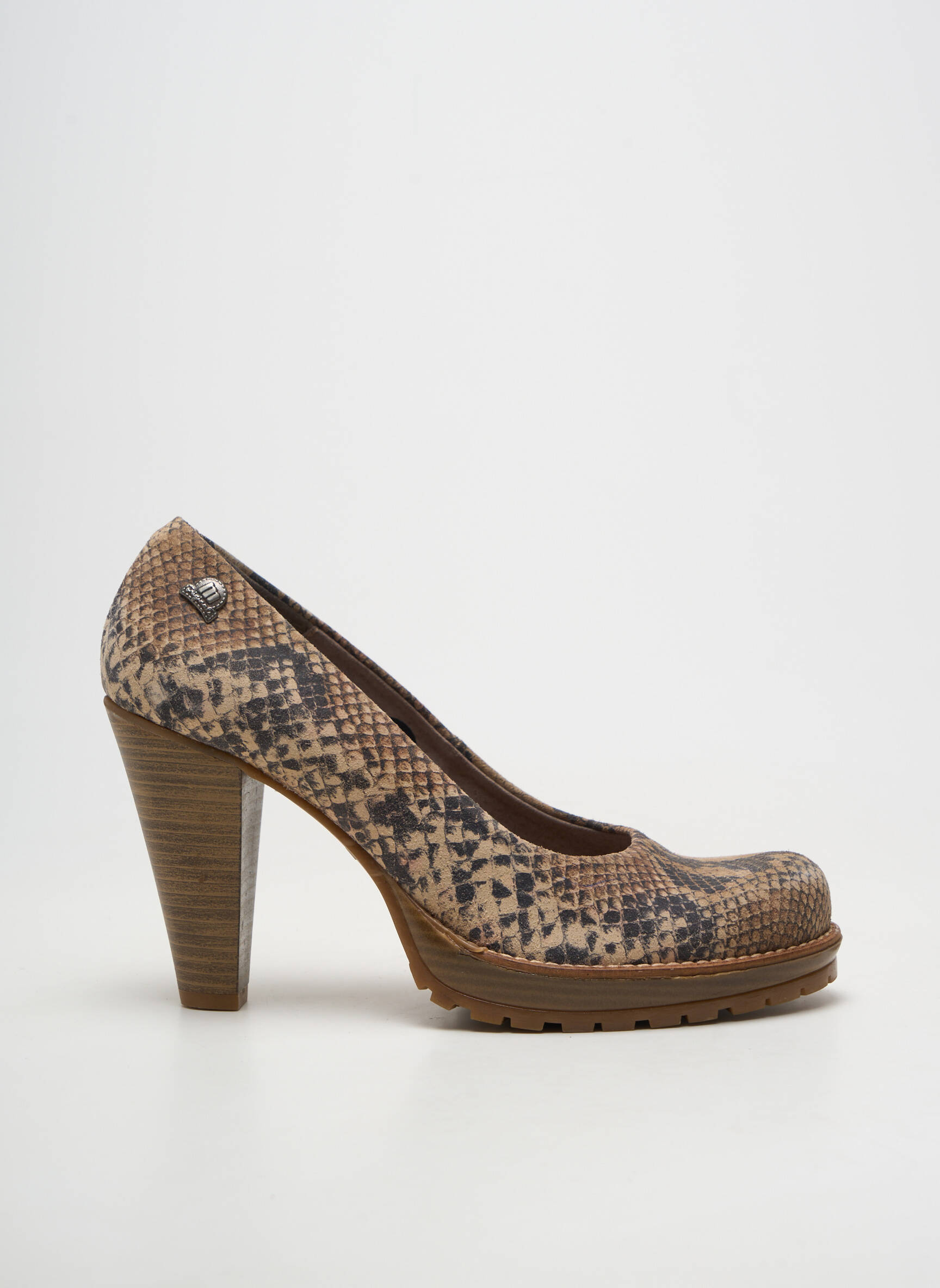 Pantofi cu toc cubanez toc de 7 la 9 cm maro MTNG femeie